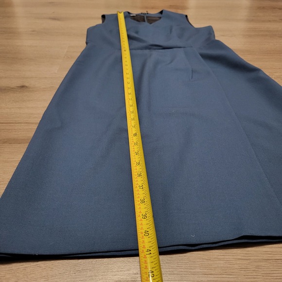 Pendleton Virgin Wool Teal Blue Faux Wrap Dress Classic Sleeveless USA Size 6 - Picture 5 of 5